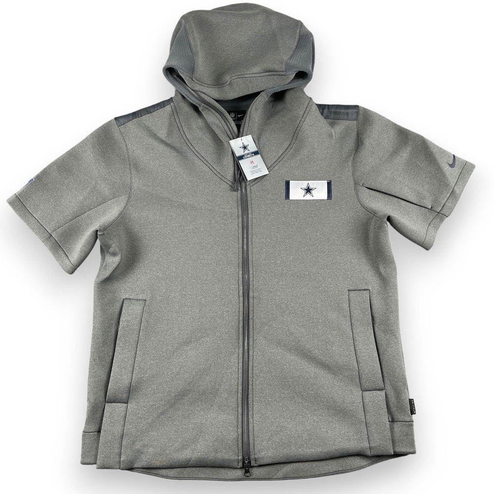 Dallas Cowboys Nike Jacket Mens L Gray NFL On Field Full Zip Hoodie MSRP $150